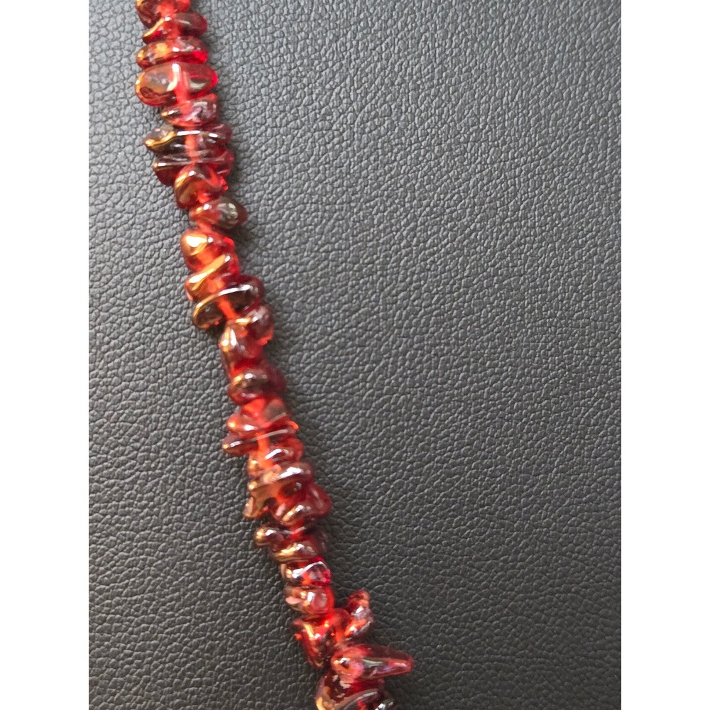 Genuine Garnet Nugget Necklace Vintage 22in Stunning!!! - Picture 3 of 6